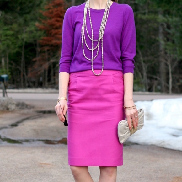 J. Crew purple pencil skirt