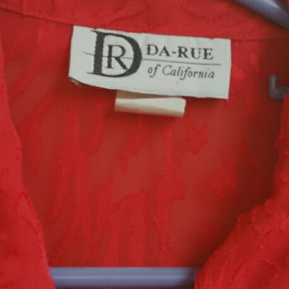 Vtg. Semi-sheer Red Blouse - Oversize - Picture 3 of 4