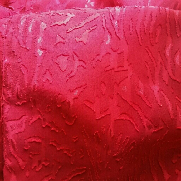 Vtg. Semi-sheer Red Blouse - Oversize - Picture 4 of 4