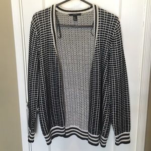 Forever 21 grid print sweater cardigan