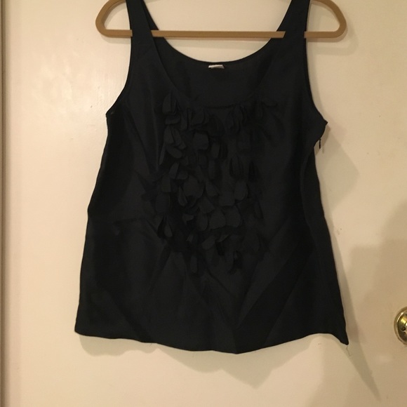 J. Crew black silk blouse.