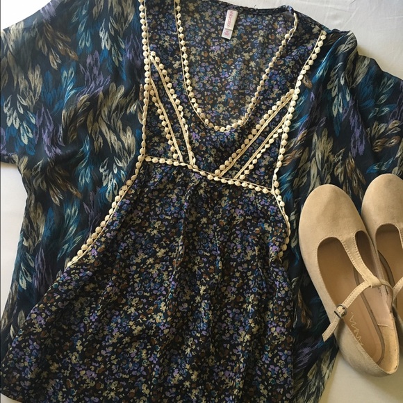 Sheer floral tunic