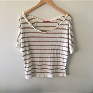 Off the shoulder stripped shirt