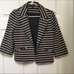 Express Gray and White Striped Blazer