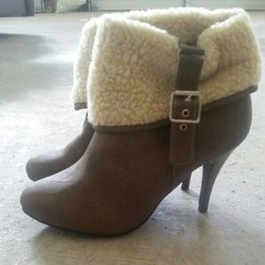 Cute fuzzy buckle booties!
