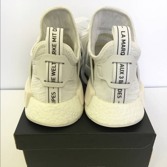 SOLD Adidas NMD xr1 Triple White Primeknit - Picture 3 of 4
