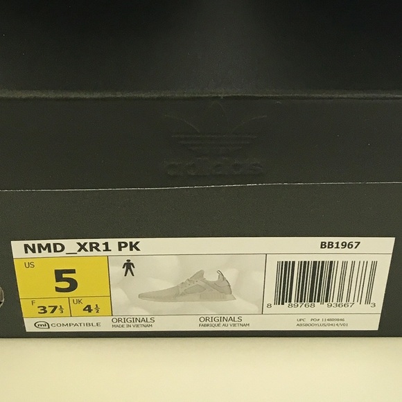 SOLD Adidas NMD xr1 Triple White Primeknit - Picture 4 of 4