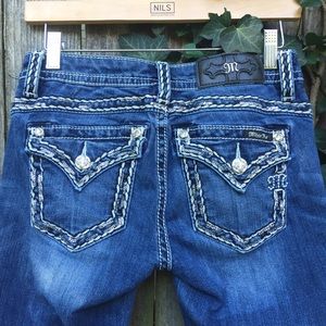 Miss Me Sequined Boot Cur Jeans Size 26