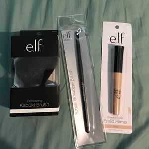 ELF kabuki and small smudge brush, eyelid primer