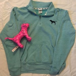 PINK mint quarter zip xs