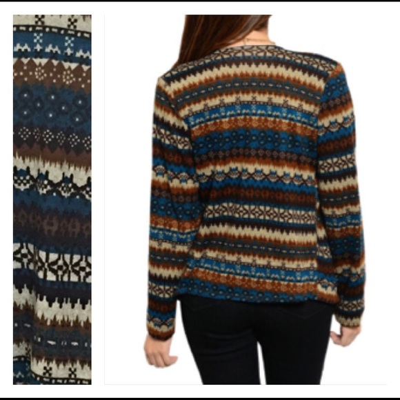 Boho Tribal Draped Cardi Kimono Med - Picture 5 of 6