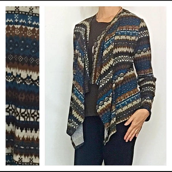 Boho Tribal Draped Cardi Kimono Med - Picture 2 of 6