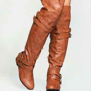 Nature Breeze VICKIE-16HI brown over the knee boot