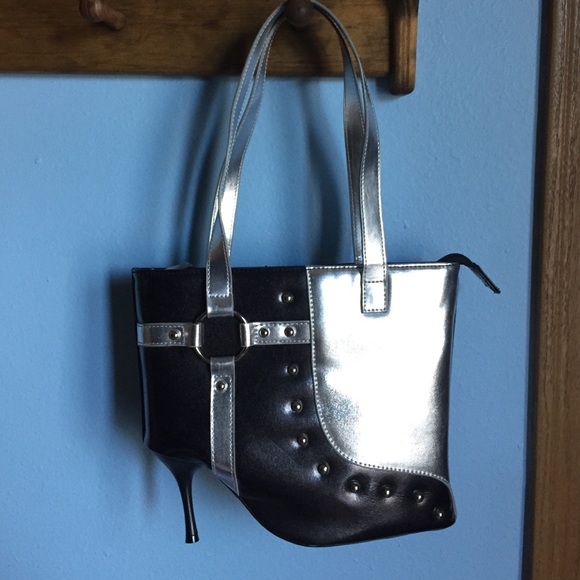 👠👜Black & Silver Heel Purse 👜👠