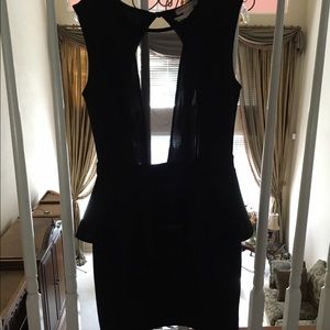 Sheer in front black dress