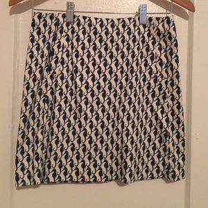 J Crew 00 blue and white seahorse print skirt!!