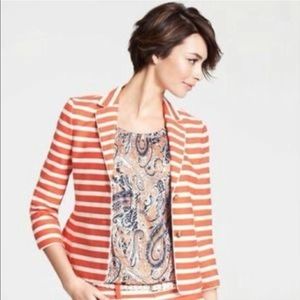 Ann Taylor orange stripe Blazer