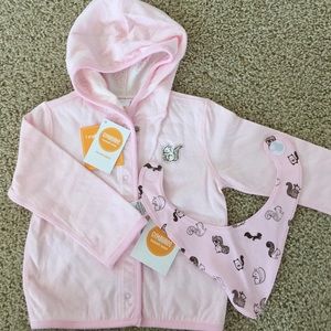 Gymboree squirrel hoodie & bib