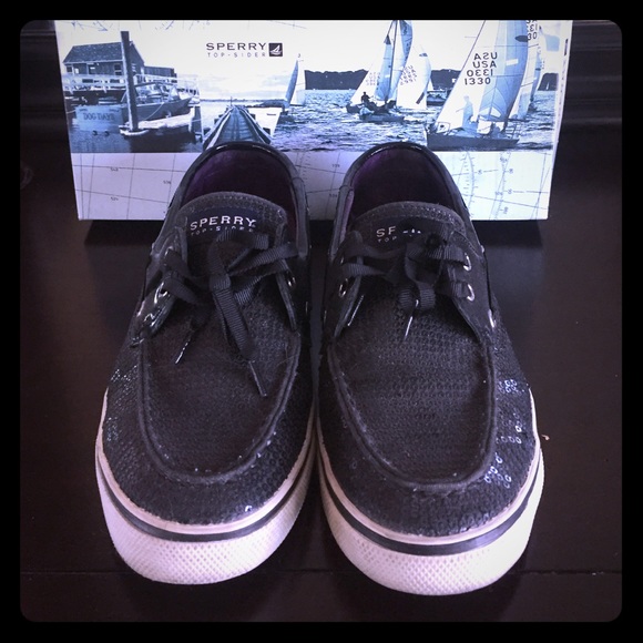 Sperry Top-Sider black sequined Bahama!!!