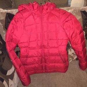 Red north face jacket