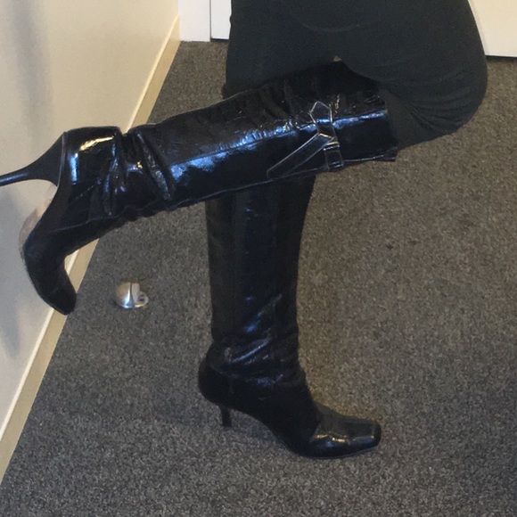 Jimmy Choo black knee high boots - Picture 3 of 4