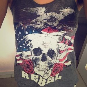 Rebel sheer sleeveless t shirt