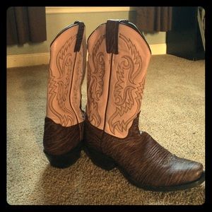 Nocono Pink and Brown Cowboy Boots