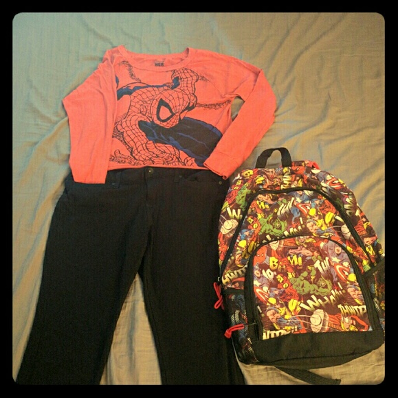 Spiderman Long Sleeve Crop Top