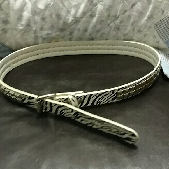 Zebra studded belt