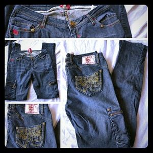 💲Eckored Jeans Ecko red Skinny Leg 7/8 Cargo