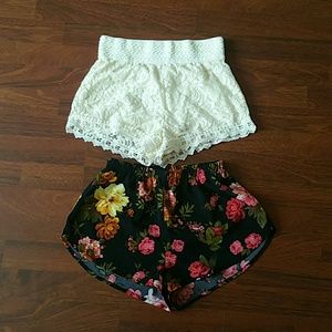 Floral printed shorts.