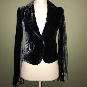 Rayon and silk velveteen jacket
