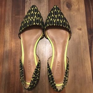 J Crew woven d'orsay flats