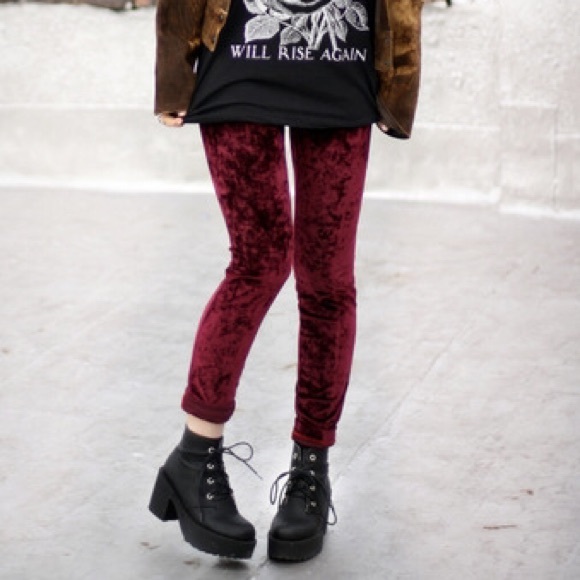 velvet leggings