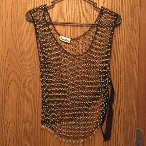 💗Beaded Net Top with Side Bow 💗