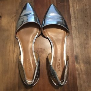 Silver patent j crew d'orsay flat