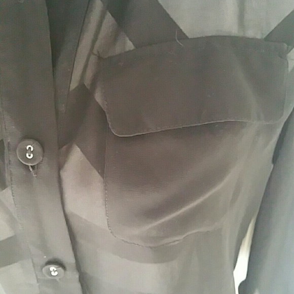 SALE! Black Sequin Collar High/Lo Top NWOT - Picture 3 of 4