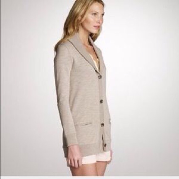 J. Crew Taupe Rumpled French Terry Shawl Cardigan