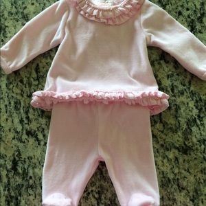 Mud Pie two-piece angel outfit with footed pants