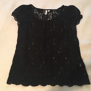 Sheer black lace tee