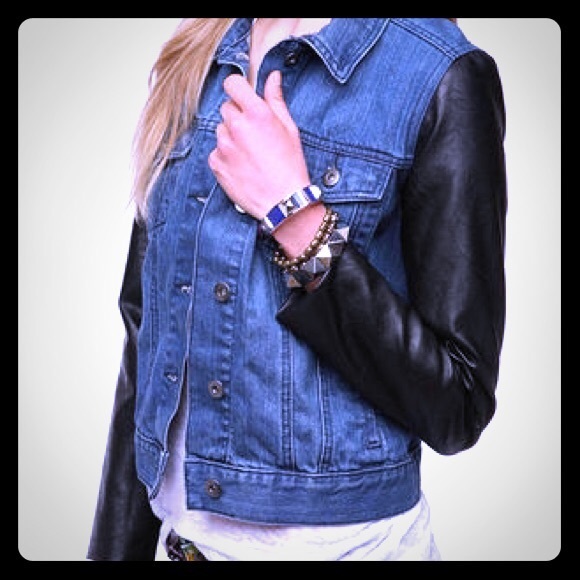Jean/leather jacket from anthropologie