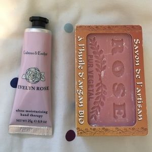 Rose hand therapy and French soap
