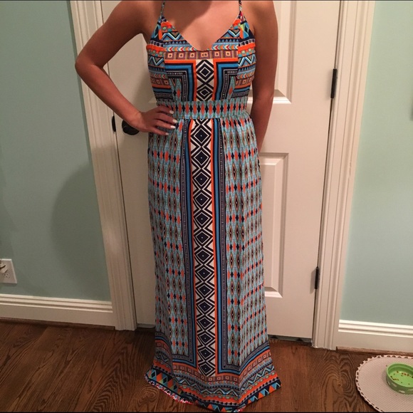 Francesca's printed maxi dress