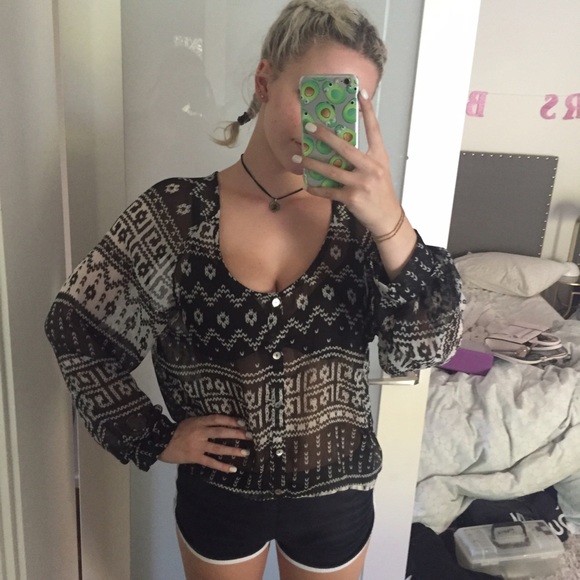 Nordstrom Sheer Long Sleeve Top