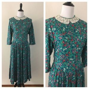 Vintage floral midi dress
