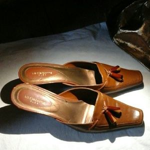 LIZ Claiborne leather  Mules