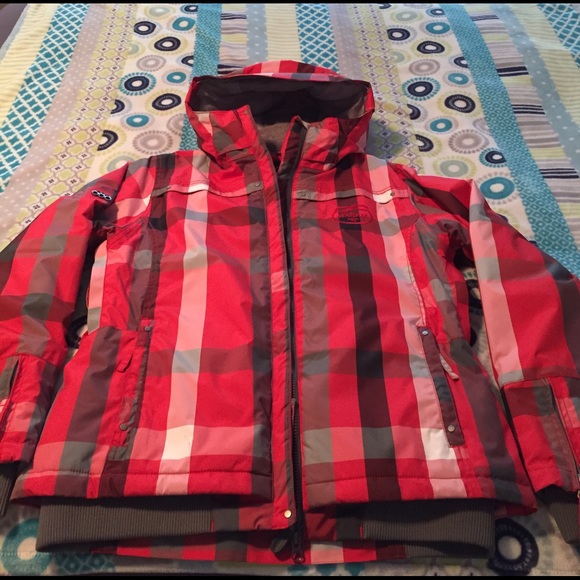 Authentic 686 Ski Jacket - Red/Black/White Plaid