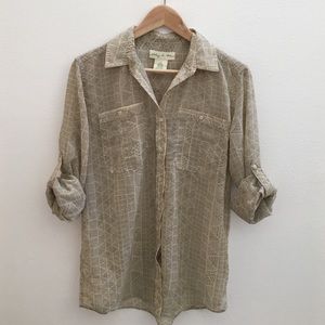 Urban outfitters sheer blouse with tribal design