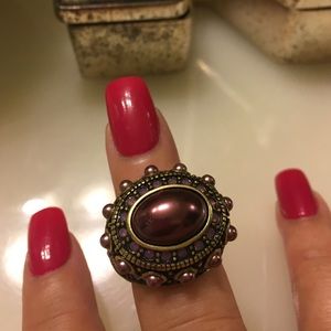 Bronze pearl with champagne crystals