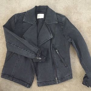 Urban outfitters black denim moto jacket sz small